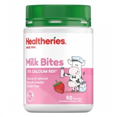 Healtheries 贺寿利牛奶咬咬片 咀嚼片 天然奶片 草莓味 50粒装 190克